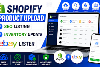 shopify product upload SEO product listing update inventory ebay lister