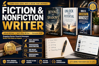 be your fiction and nonfiction writer ebook writer, self help writer, amazon kdp