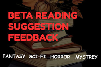 do your mystery, scifi, beta read your horror and fantasy manuscript