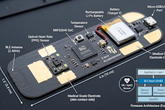 design nrf52840 smartpatch pcb with ble firmware development