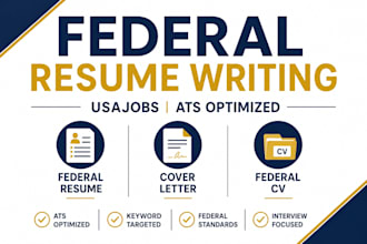 write professional federal ats resume, cv and cover letter for usajobs