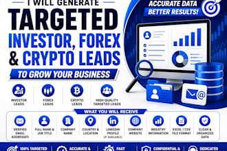 generate  investor lead, forex, and crypto leads to grow