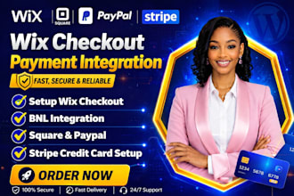 setup wix checkout, bnl, square, paypal, stripe integration, wix credit card