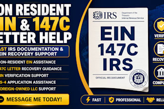 help non residents obtain ein and recover lost 147c irs letters fast