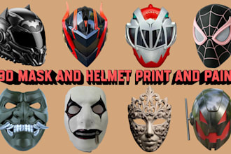 sculpt custom 3d mask 3d helmet cosplay armor halloween mask 3d print and paint