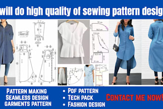 do all kind of clothing sewing pattern and cad grading dxf