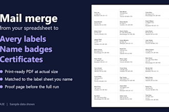 mail merge your spreadsheet into avery labels, name badges or certificates