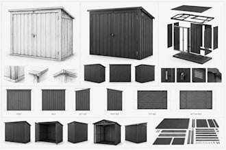 design garbage bin sheds, waste enclosures, hardscape, outdoor storage shed