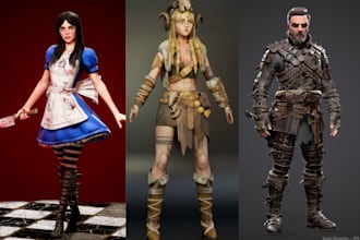 create realistic 3d game character model stylized character unity unreal engine