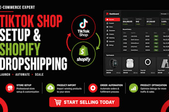 setup tiktok shop ecommerce dropshipping store setup tiktok ads campaign expert