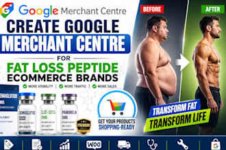create google merchant centre for fat loss peptide ecommerce brands