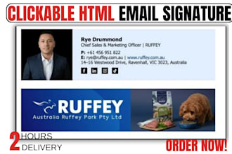 create clickable email signature in gmail, outlook, or html