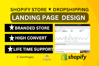 design high converting shopify landing page, shopify store