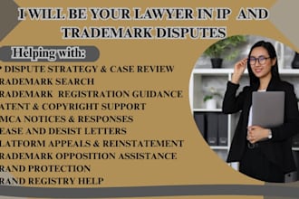 be your lawyer in IP, copyrights, patent and trademark disputes