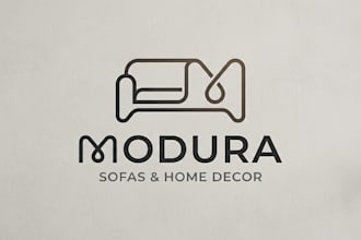 design a modern sofa brand logo for furniture and home decor businesses