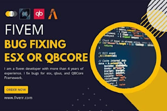 be your fivem developer for custom scripts, bug fixes, esx and qbcore server