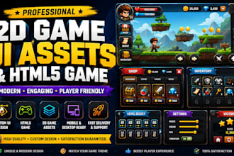 develop professional 2d game ui assest, html5 game for you