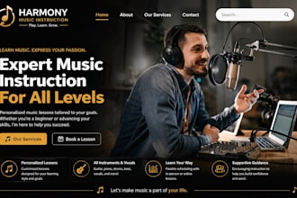 build redesign wix music instructor website piano lesson website guitar teacher