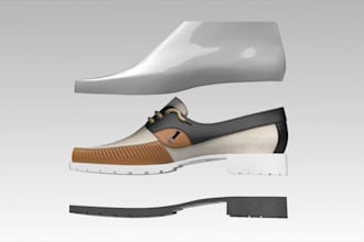 create 3d shoe design, sneaker model, animation and realistic render