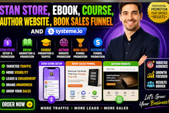 promote stan store ebook, course, blog post, author website book sales funnel