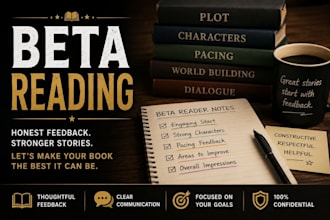 beta read your ya, romance, and fantasy manuscript