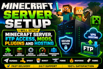 l setup minecraft server, ftp access, mods plugins and hosting
