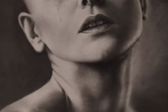 create a realistic hand drawn portrait