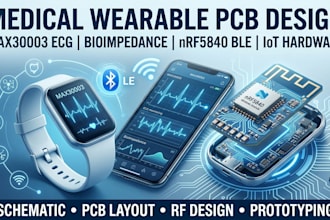 design medical wearable pcb, max30003 ecg, bioimpedance and nrf5840 iot hardware