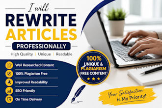 rewrite articles in a professional and unique way