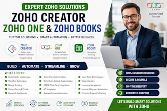 setup zoho one, zoho creator and zoho books for your business