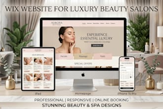 design beauty salon wix website with landing pages