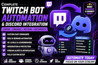 build complete twitch channel automation and integrate discord for ur community