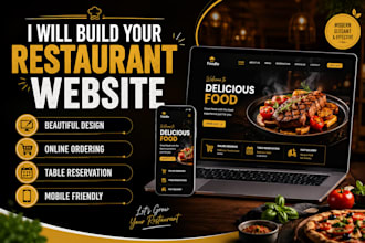 create restaurant booking catering food delivery website