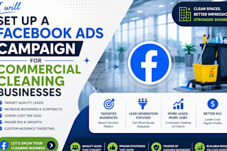 set up a converting facebook ads campaign for your commercial cleaning business