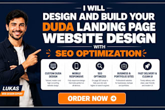 design and build your duda landing page website design with SEO optimization