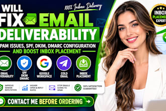 fix email deliverability, spam issues, spf, dkim, dmarc configuration