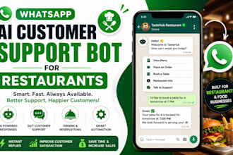 create a whatsapp ai chatbot for restaurant customer support