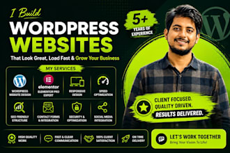 design a premium wordpress website with elementor