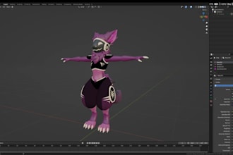 do 3d vrchat furry avatar, 3d vrchat avatar, 3d nsfw vrc furry, vrchat rigging