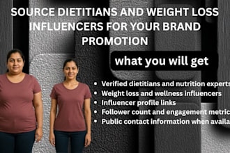 source dietitians and weight loss influencers for your brand promotion