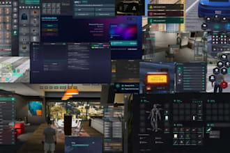design custom fivem hud UI nud modern roleplay interface and mlo map developer