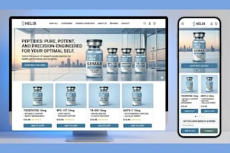 build supplement website, peptide ecommerce website, design peptide website
