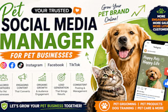 be your pet social media manager for pet grooming and pet products
