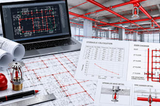 design fire sprinkler systems hydraulic calculations and autocad drawings