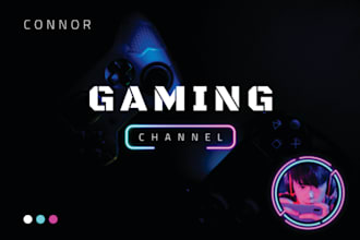 design youtube channel artand gamming twitter header