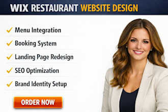 design wix restaurant cafe menu food booking website redesign landing page SEO