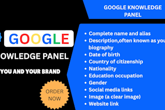 create a standard google knowledgepanel