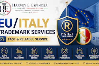 provide euipo and italy trademark consultation filing support and agent services