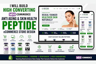 design anti aging peptide website skin health peptide ecommerce website
