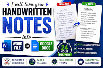 turn handwritten notes to word or google docs